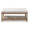 Baxton Studio Carlotta Oak Beige Linen Rectangular Coffee Table Ottoman 139-7608 - alternate 8